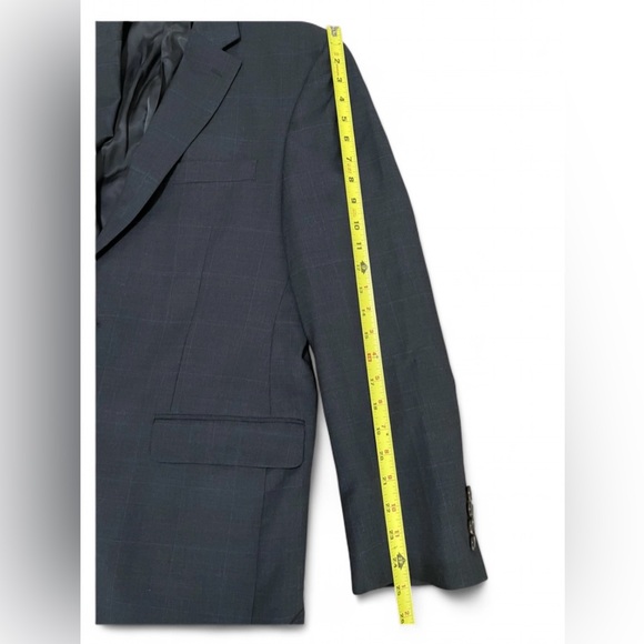 Polo Lauren Ralph Lauren 40R Blue Windowpane Plaid Wool Sport Coat Single Vent - Picture 11 of 13